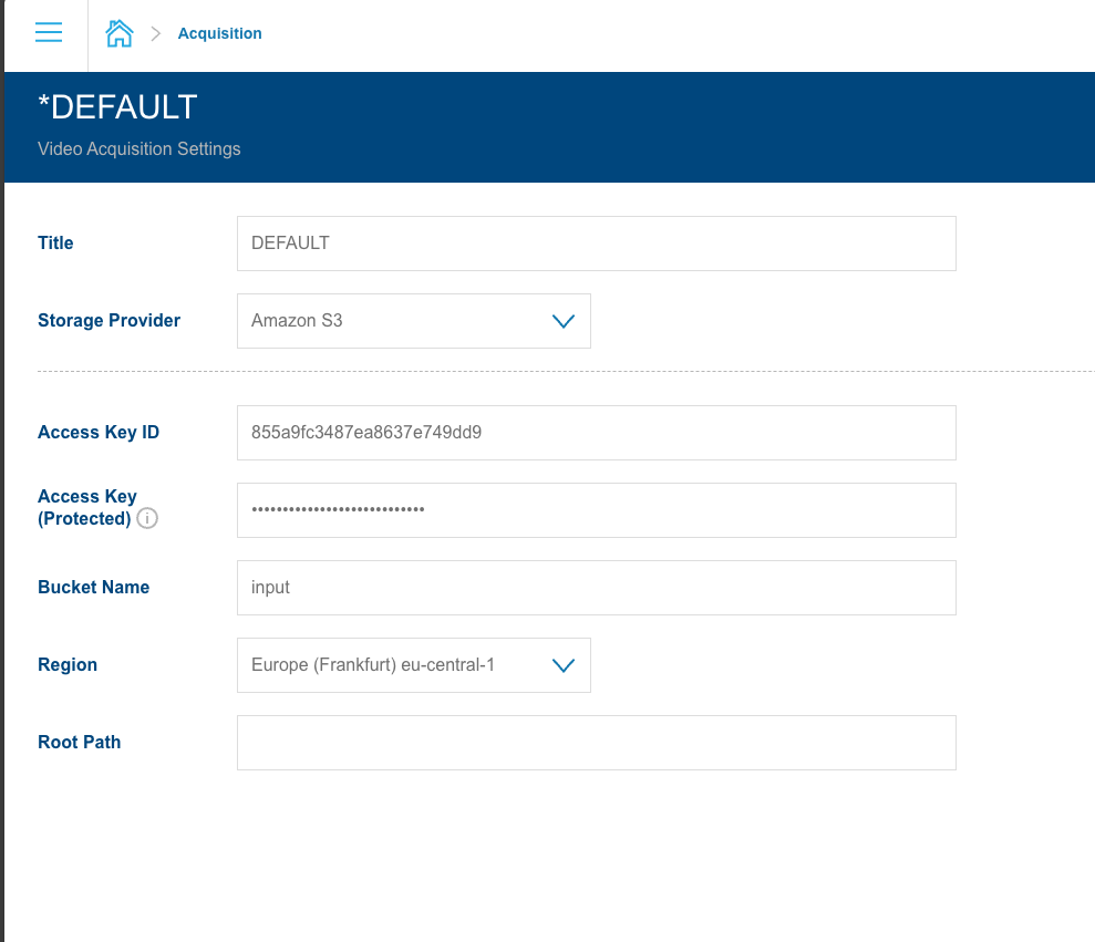 Acquisition Profile / AWS